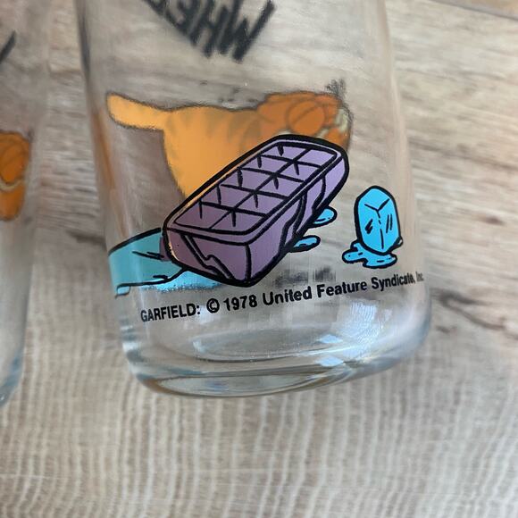 Vintage 1978 Garfield Jim Davis Wheee Set of 2 drinking glasses - Picture 4 of 5